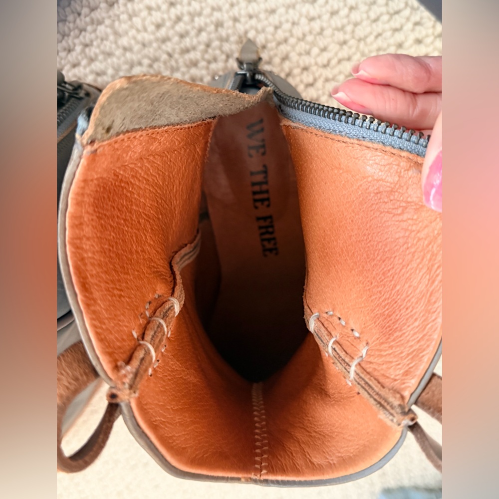 We the Free Wesley Ankle Boots grey blue western 37 Free People - Picture 8 of 11